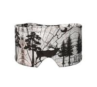 Ombre à paupières confortable avec silhouette d'élan sauvage, cache-oreilles pour dormir, bandeau chaud et design double face peuvent tous être utilisés. Convient pour la méditation et le yoga.