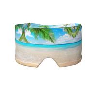 Ombre à paupières confortable sur le thème des plantes de plage tropicales, cache-oreilles pour dormir, bandeau chaud et design double face peuvent tous être utilisés. Convient pour la méditation et