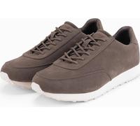 Ombre Baskets unies en éco-cuir avec finition daim marron foncé 42
