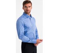 Ombre Clothing Chemise à manches longues pour hommes Coote Blue XL