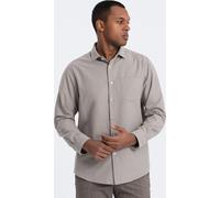 Ombre Clothing Chemise à manches longues pour hommes Laeroth gris L