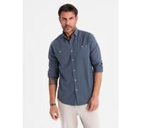 Ombre Clothing Chemise à manches longues pour hommes Landene bleu L