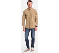 Ombre Clothing Chemise à manches longues pour hommes Remliel marron clair L