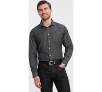 Ombre Clothing Chemise en jean pour hommes Samueluk noir L