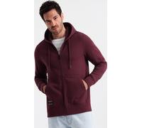 Ombre Clothing Sweat à capuche zippé homme Agoina châtaigne XXL