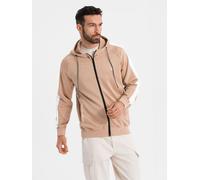 Ombre Clothing Sweat-shirt zippé hommes Leonidaou beige S