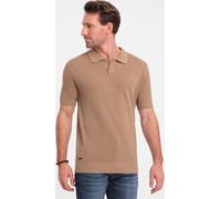 Ombre Clothing T-shirt homme avec col Nidaart marron clair L