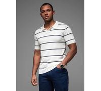 Ombre Clothing T-shirt homme avec col Ulima blanc-bleu foncé S