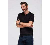 Ombre Design aéré Polo pour homme avec fermeture éclair à l'encolure noir XL