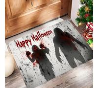 Ombre d'horreur Paillasson Interieur Entree 60 X 90 Cm, Ambiance d'halloween Tapis D'Entrée Antidérapant Et Lavable en Machine, Tapis De Sol Absorbantes Gris Clair pour Chien, Porte, Couloir