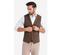 Ombre Gilet tricoté structuré avec revers marron L