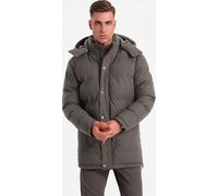 Ombre Parka longue et chaude en laine pour hommes olive L