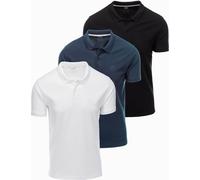 Ombre Poloshirt BASIC 3er Set BL/NV/WH L