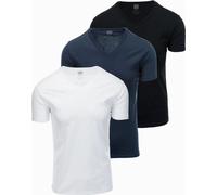 Ombre T-shirt 3 pièces pour homme en coton avec col en V multicolore L