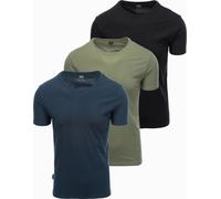 Ombre T-shirt 3 pièces pour homme en coton avec col rond coloré L