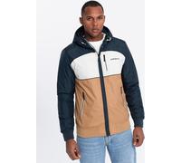 Ombre Veste de sport légère colorée pour hommes avec polaire marron/bleu XL