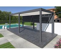 Ombréa Pergola bioclimatique Ombréa aluminium 3 x 6 m autoportée + 2 stores 3 m - 15-729728