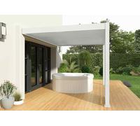 Ombréa Pergola bioclimatique Ombréa en aluminium 3 x 4 m adossée - Blanche - 15-729131