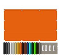 Ombreggiante Vela 1 x 1,2 m - Impermeabile e Resistente al Maltempo per, Balcon, Terrazza, Protezione Privacy, Comprend Corde de Support, Arancione