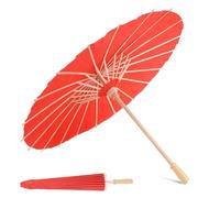 Ombrelle Chinoise Rouge en Papier - Parapluie Décoratif pour Mariage, Enfants et Peinture - 60cm