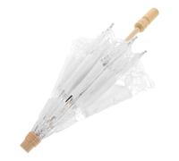 Ombrelle de Mariage Blanche en Coton, Dentelle Brodée, Accessoire Photo