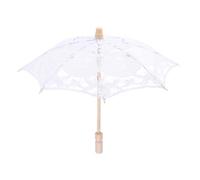 Ombrelle en Dentelle Blanche Mini, Parasol de Mariage 31x37cm - Élégante et Légère pour Décoration de Fête, Photographie et Accessoire de Danse (Blanc Petit)