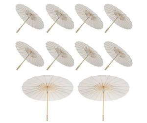 Ombrelle Mariage, 10 Pièces 60cm Parapluie Blanc Mariage Parapluies en Papier, Ombrelle Chinoise DIY Oiled Paper PaintingParapluies pour Fête deMariage Décoration