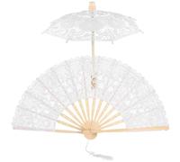Ombrelle Mariage en Dentelle Blanche, Bois, Style Vintage, Légère