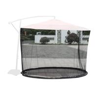 Ombrelle moustiquaire en polyester avec rideau à fermeture éclair | Auvent en maille pour housse de table de parasol de 10 à 11 pieds