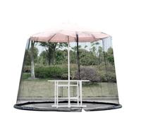 Ombrelle moustiquaire en polyester - Filet de jardin avec rideau à fermeture éclair | Auvent en maille pour housse de table de parasol de 3 à 3 m