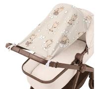 Ombrelle poussette universelle 70x45 cm landau anti UV polyester | Ombrelle pare soleil compatible avec nombreuses poussettes landau buggy anti UV bébé compacte pliable Girafes