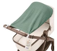 Ombrelle poussette universelle 70x45 cm landau anti UV polyester | Ombrelle pare soleil compatible avec nombreuses poussettes landau buggy anti UV bébé pliable Beige avec des étoiles blanches