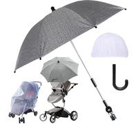 Ombrelle Poussette Universelle Anti UV Bébé Confort Parasol & Parapluie Landaus et Poussettes Fixation Flexible et Orientable