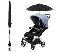 Ombrelle Poussette Universelle Parasol Anti UV 50+ pour Landau Poussette Universelle avec Pince Réglable et Bras Réglable Parapluie Poussette Bébé Confort pour Extérieur Plage Jardin (Noir, 75cm)