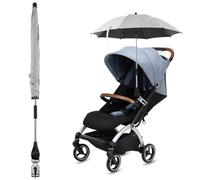 Ombrelle Poussette Universelle Parasol Anti UV 50+ pour Landau Poussette Universelle avec Pince Réglable et Bras Réglable Parapluie Poussette Bébé Confort pour Extérieur Plage Jardin (Gris, 82cm)