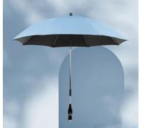 Ombrelle Poussette Universelle, Parasol Anti Uv pour Landau, Protection UV 50+，Diamètre 85 cm, Flexible et Orientable, Compatible avec la plupart des poussettes (bleu clair)