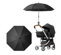 Ombrelle Poussette Universelle,Parasol Réglable Pour Poussette,Anti UV 50+,Diamètre 85 cm,Par Temps Ensoleillé et Pluvieux,Convient Aux Poussettes Landaus Fauteuils Roulants (Noir)