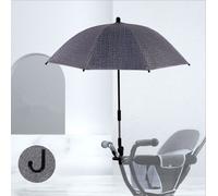 Ombrelle Universelle Poussette Et Landau - Parasol Poussette Avec Protection Solaire Uv 50+ / Diamètre 75 Cm / Flexible - Gris Gris