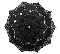 Ombrelle vintage en dentelle pour mariage, décoration, photo, thé, taille adulte, noir,