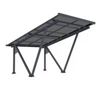 Ombrière Carport solaire avec panneaux photovoltaïques - 366 x 575 x 366 cm - Gris - 4,1 kW
