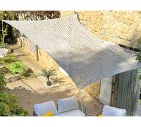 Ombrière macramé en polycoton rectangulaire, fait main, 3 x 2 m - jardiline