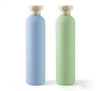 OMBRISA Lot de 2 Bouteilles Compressibles 260ml avec Bouchon Flip, Flacons Souples, Flacon Voyage Plastique, étanches pour Shampooing, Gel Douche et Produits Cosmétiques