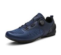 omcam Chaussures De Cyclisme De Vélo De Route Unisexe pour Hommes Et Femmes Chaussures D'Équitation De Vélo À Pédales Plates Chaussures Légères De Cyclisme en Intérieur Et en Extérieur,Bleu,45 EU