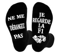 OMCGG F1 Chaussettes Humour Homme, Fantaisie Ne Me Dérangez Pas JE REGARDE LA F1 Chaussettes de Formule 1 Cadeau D'anniversaire de Valentin Cadeau pour la Fête des Pères pour Hommes