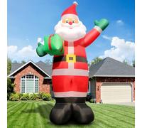 Omdekor Bonhomme de Neige Gonflable 300 cm avec Gants Verts, décoration Gonflable de Noël avec LED, IP44, Deco Noel Gonflable pour Jardin Avant, avec Sacs de Sable
