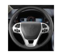 OMDHATU Couverture De Tresse De Volant Voiture Personnalisée en Cuir Véritable pour F&ord pour Explorer 2011-2019 pour Taurus 2013-2019 pour Edge 2011-2014 (Color : Brown Thread)