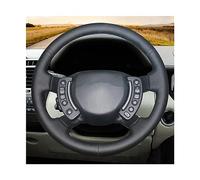 OMDHATU Couverture De Volant De Voiture en Cuir Artificiel Noir Cousu À La Main Bricolage pour L&and R&Over pour Range pour Rover 2003-2012 (Color : White Thread)
