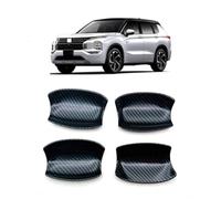 OMDHATU Couverture Poignée Porte Voiture Couvercle Bol Poignée Porte Partie Extérieure Voiture en Fiber Carbone ABS Chromé pour Mitsubishi pour Outlander 2022 2023 4 Pièces (Color : Fibre de Carbone)