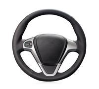 OMDHATU Housse De Volant De Voiture en Cuir Artificiel Noir Cousue À La Main pour F&ord pour EcoSport 2014 - 2017 pour Fiesta 2008 - 2017 Bricolage (Color : Yellow Thread)
