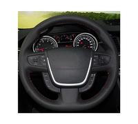 OMDHATU Housse De Volant De Voiture en Cuir Artificiel Noir Souple Cousu À La Main pour Peugeot 508 2011-2008 508 SW 2011-2008 Couverture de Volant (Color : Red Thread)